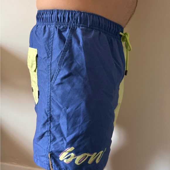 Two-Tone Blue and Yellow Swim Trunks - Picture 3 of 4